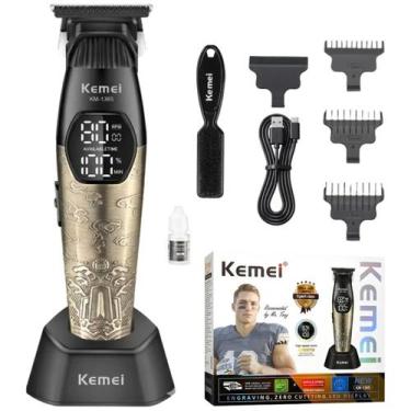 Imagem de Aparador Masculino Kemei 1365 Recarregável Design Premium Corte Suave 