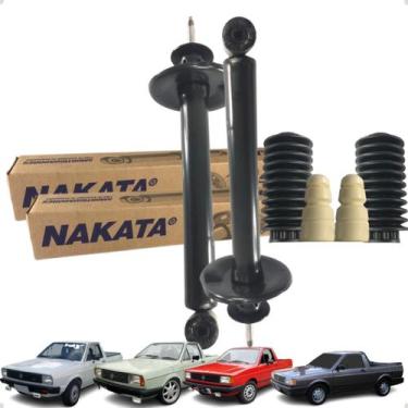 Imagem de Par Amortecedor com Kit Batente Coifa Traseiro Original Nakata Saveiro