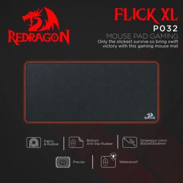 Imagem de Mousepad Gamer Redragon Flick XL Base Antiderrapante