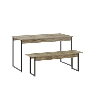 Imagem de Mesa De Jantar Com 1 Banco Estilo Industrial Tub Carvalho / - COMPACE