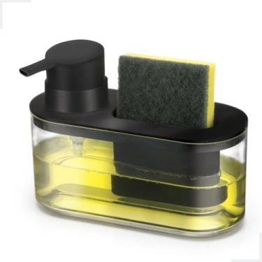 Imagem de Suporte Dispenser Dosador Sabão Detergente 550ml e Bucha Para Pia Cozi