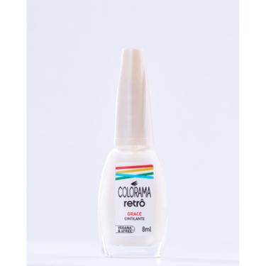 Imagem de Esmalte Colorama Retrô Grace 8ml Branco Cintilante Vegano Longa Duração