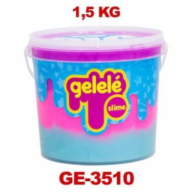 Imagem de Gelelé Slime Color Massinha Infantil 1,5kg Unicórnio Rosa Amarelo Viol