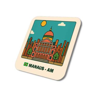 Imagem de Imã Geladeira Manaus- Amazonas Brasil 5x5cm De Metal - M-Planner