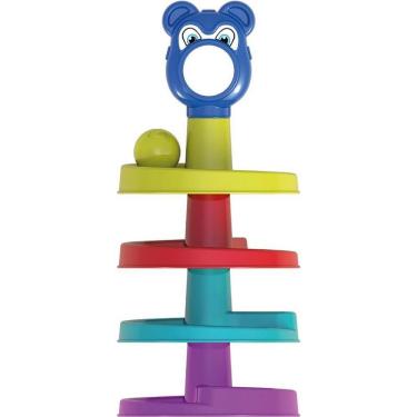 Imagem de Brinquedo Educativo Escorrega Ball 4 Voltas com Bola Colorida em Polipropileno Kendy Brinquedos