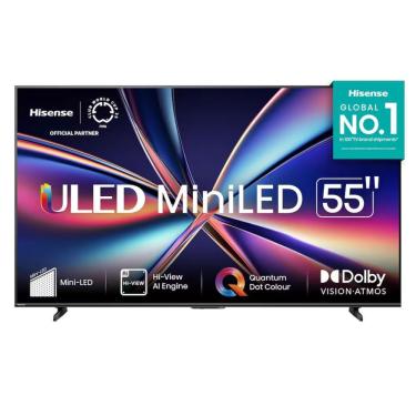 Imagem de Smart TV Hisense 55U6QV 55" 4K Ultra HD Mini LED Preto 60Hz Dolby Vision Dolby Atmos VIDAA 110V