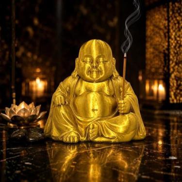 Imagem de Porta Incenso Buda - Fluir, Dourado
