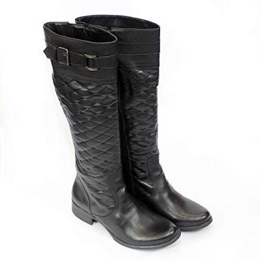 Imagem de bota feminina, estilo montaria em legitimo couro bovino, forrada em tecido espumado modelo 208 cla (33, 208 N.Mestiço Preto)