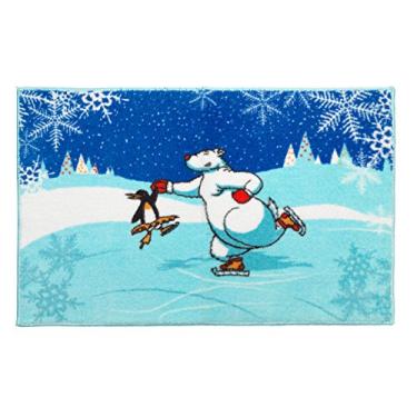 Imagem de Carnation Home Fashions BM-Xmas/ID Tapete de banheiro para dançarinos de gelo, multicolorido
