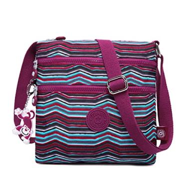 Imagem de bolsas transversal feminina, bolsa leve para uso diário, bolsa de ombro de nylon de moda padronizar-4