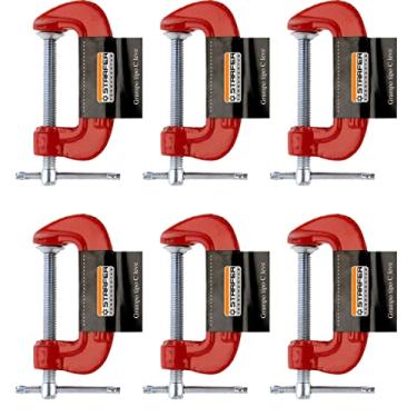 Imagem de Kit 6 Grampos Tipo C Marceneiro Leve 2 Polegadas Starfer