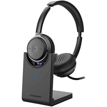 Imagem de Fone de ouvido Avantree Alto Clair aptX HD Bluetooth 5.0 com microfone, função de mudo, conversa clara, música Hi-Fi, baixa latência, fones de ouvido sem fio com base de carregamento