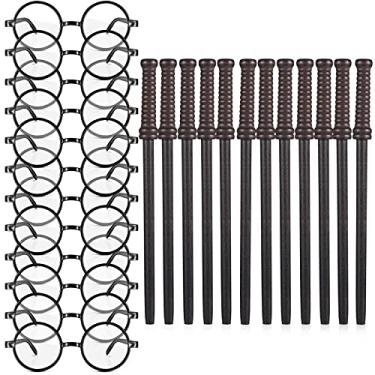 Imagem de Outus 24 peças de lápis e óculos para festa de feiticeiro para meninos adolescentes, crianças, meninas, decoração escolar, tema de aniversário, festa de Halloween