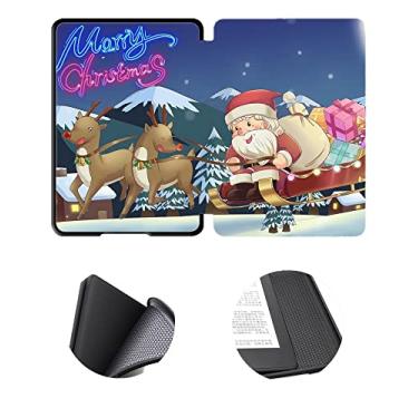 Imagem de Capa para Kindle 10ª geração lançada em 2019, modelo J9G29R, capa estilo natalino com função de ativação automática para hibernar – impermeável e durável