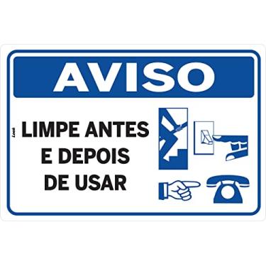 Imagem de Placa de Aviso Limpe Antes e Depois de Usar