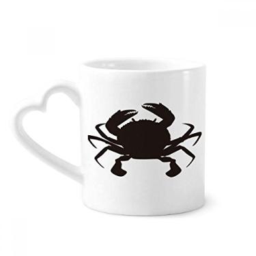 Imagem de Caneca de organismo marinho padrão de caranguejo preto caneca café cerâmica copo de coração de vidro