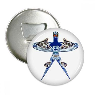 Imagem de Imã de geladeira com padrão tradicional de pipa de cultura chinesa e emblema multifuncional