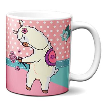 Imagem de Caneca Engraçada Lhama Fofinha Plantando O Bem Nessa Porra (Branca)