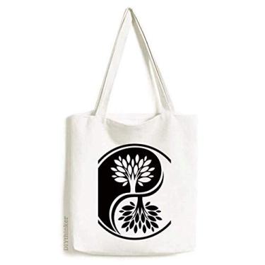 Imagem de Bolsa de lona branca Yin-yang da Culture Religion