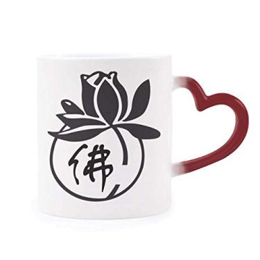 Imagem de Culture Religion Lotus Personagem Caneca Canecao Sensível ao Calor Caneca Vermelha Mudança de Cor