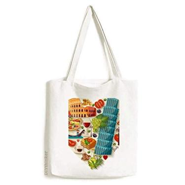 Imagem de Bolsa de lona com coração da Itália e teatro romano bolsa de compras casual