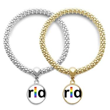 Imagem de DIYthinker Pulseira LGBT Arco-íris Gay Lésbicas Amante Transgênero Lover Bracelete Pingente Joia Corrente para Casal Presente