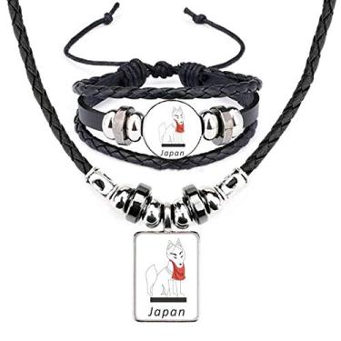 Imagem de Conjunto de joias de pulseira de couro de raposa famosa japonesa local