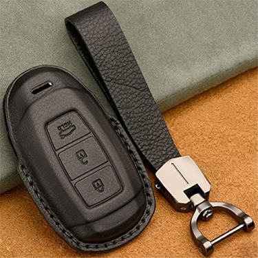 Imagem de TPHJRM Capa da chave do porta-chaves do carro em couro, adequado para Hyundai Santa Fe Palisade Destaque Kona Nexo Veloster Elantra GT Santa Fe i30