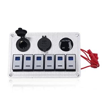 Imagem de Painel de interruptor à prova d'água para carro, painel de interruptor basculante, voltímetro digital para RV