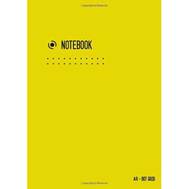 Imagem de Caderno Dot Grid A4: Caderno amarelo para escrever e desenhar, em branco, grande, capa macia, matriz pontilhada, páginas numeradas, sem sangramento (diários de caligrafia A4)