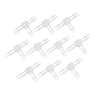 Imagem de HEMOTON 10 Pcs T de plástico em forma de T Conector de junção de 3 vias Acessório de mangueira de 3 vias 2mm aquário Mangueira de água Adaptador de junta de plástico de 3 vias cano de água