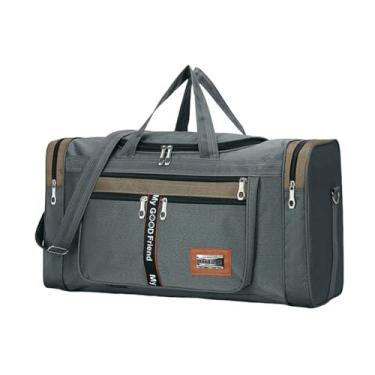 Imagem de TOKSHOP Bolsa Mala Viagem de Mão Ombro Transversal Ajustável Feminina e Masculina Super Grande 60 Litros (Cinza)