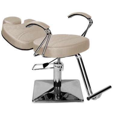 Imagem de Cadeira Poltrona de Cabeleireiro Recl Topázio Branco Pérola