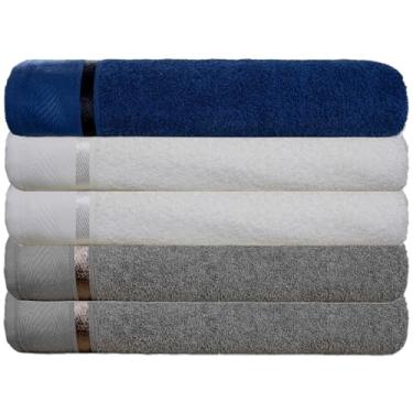 Imagem de Kit 5 Toalhas Banhao Gigante Glamour 500g - Super Macia (Kit 1)