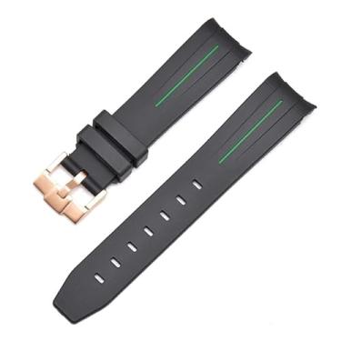Imagem de ANZOAT 20 mm 22 mm 21 mm Pulseira de relógio de borracha para pulseira Rolex marca pulseira de relógio de pulso de substituição para homens acessórios de relógio de pulso (cor: preto verde-rosa B,