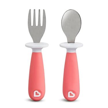 Imagem de Munchkin Raise Toddler Fork and Spoon Set, 2 Pack, Pink