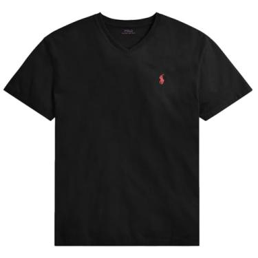 Imagem de Polo Ralph Lauren Camiseta masculina com gola V e modelagem clássica, Ralph Lauren, preto, XXG