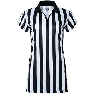 Imagem de Murray Sporting Goods Camisa feminina de árbitro listrada preta e branca, camisa oficial para árbitros, fantasia de árbitro, garçonetes e mais (média)