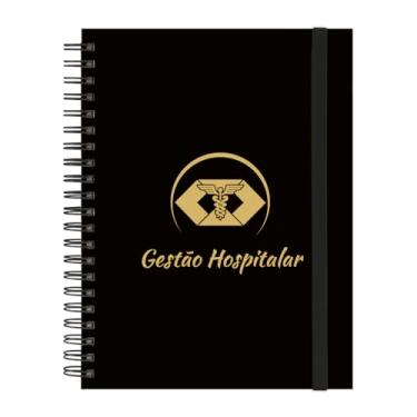 Imagem de Caderno Universitário Plus 12 Matérias Profissões Gestão Hospitalar (Preto e Gold)