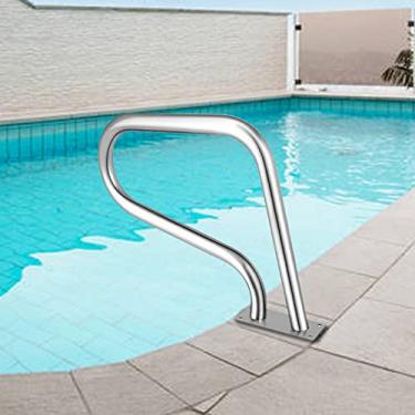 Imagem de Corrimão de piscina de aço inoxidável 304 à prova de ferrugem trilho de piscina humanizado trilho de mão para piscina capacidade de carga de 118 kg para piscinas enterradas