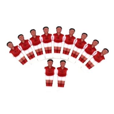 Imagem de Tachiuwa 11x homens de pebolim de mesa, caras de pebolim, futebol de pebolim, jogador de pebolim para máquina de futebol, Vermelho