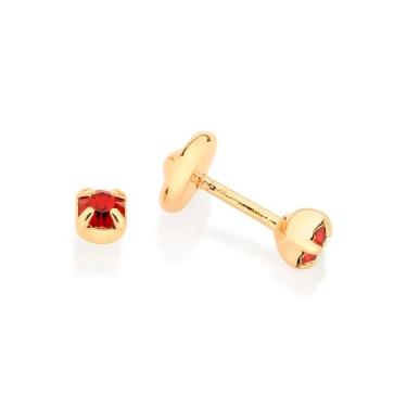 Imagem de Brinco Cristal Rommanel Infantil Segundo Furo, Banhado a Ouro com Zircônia Cúbica