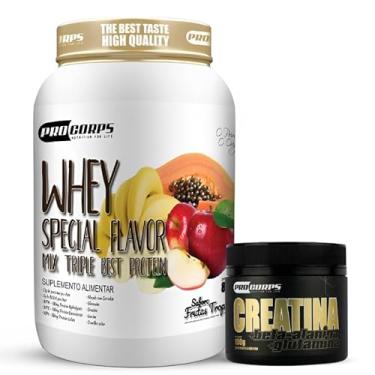 Imagem de Combo Whey Protein 840g + Creatina 100g - Ganho de Massa (840g, Frutas Tropicais)