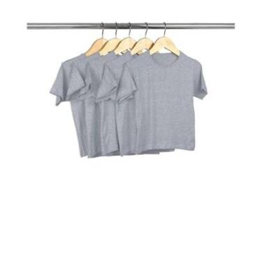 Imagem de Kit 5 Camisetas Infantil Básica Lisa 100% Algodão Premium-Unissex