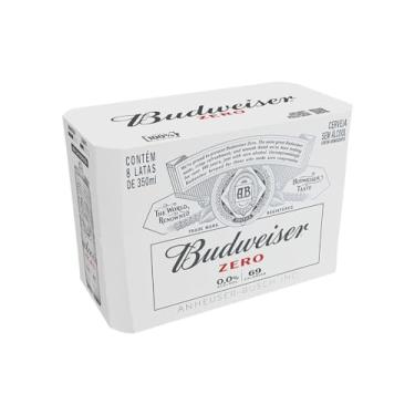 Imagem de Pack Cerveja Budweiser Zero Álcool, 350ml, Lata - 8 unidades