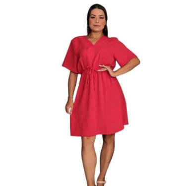 Imagem de Vestido Soltinho Midi Decote Elegante Primavera Verão Duna - Fabi Shop
