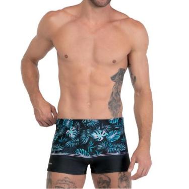 Imagem de Sunga Estampada Com Forro e Cordão Interno Adulta Boxer Verão Praia Ma