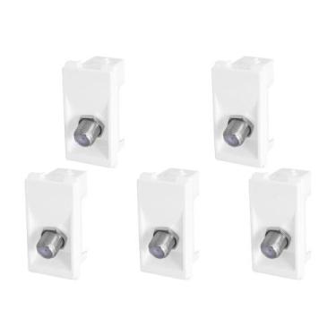 Imagem de Kit C/5 - Modulo Pial Pop Branco 1 Tomada Tv Tipo F Lg060