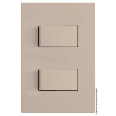 Imagem de Kit Interruptor Duplo Paralelo 4X2 Brs12041-3Ar - Blux Recta Areia Sat
