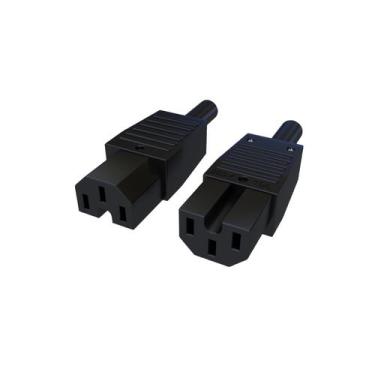 Imagem de Plugue Fêmea Iec320 C15 - 10A - 250V 2P+T - Casa Das Tomadas, Preto